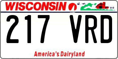 WI license plate 217VRD