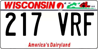 WI license plate 217VRF