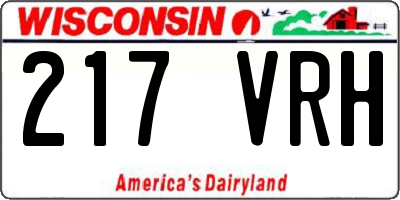 WI license plate 217VRH