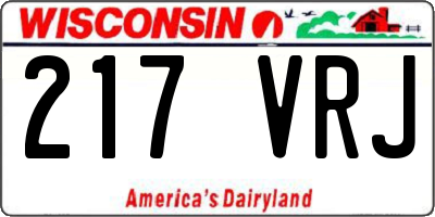 WI license plate 217VRJ
