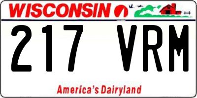 WI license plate 217VRM