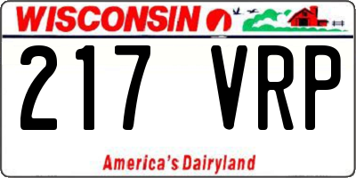 WI license plate 217VRP
