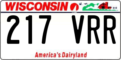 WI license plate 217VRR
