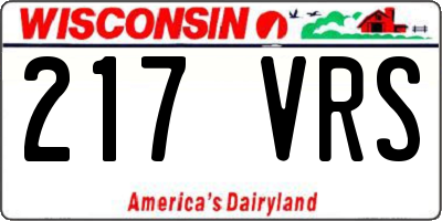 WI license plate 217VRS