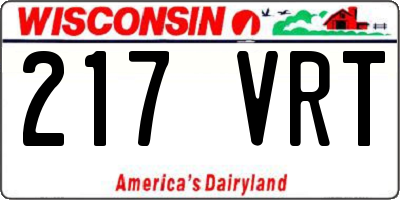 WI license plate 217VRT
