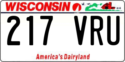 WI license plate 217VRU