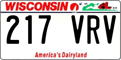 WI license plate 217VRV