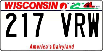 WI license plate 217VRW