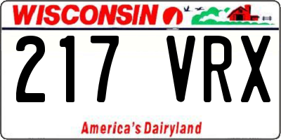 WI license plate 217VRX