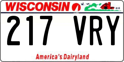 WI license plate 217VRY