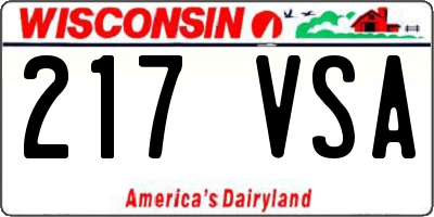 WI license plate 217VSA