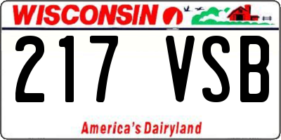 WI license plate 217VSB