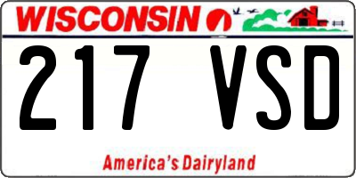 WI license plate 217VSD