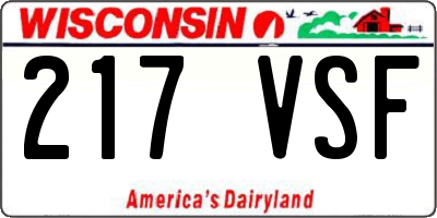 WI license plate 217VSF
