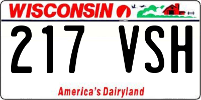 WI license plate 217VSH