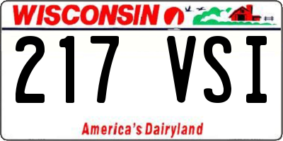 WI license plate 217VSI
