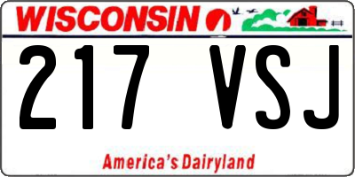 WI license plate 217VSJ