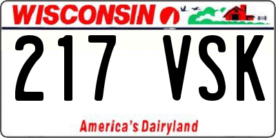 WI license plate 217VSK