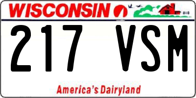 WI license plate 217VSM