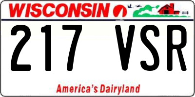 WI license plate 217VSR
