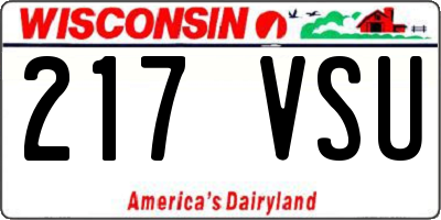 WI license plate 217VSU