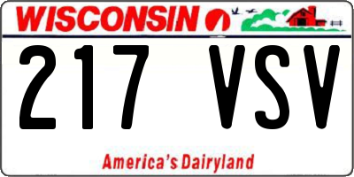 WI license plate 217VSV