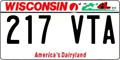 WI license plate 217VTA