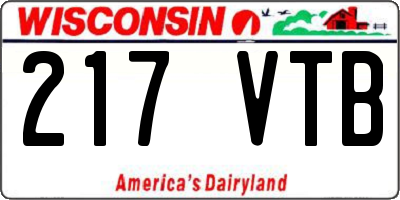 WI license plate 217VTB