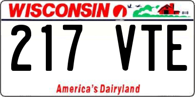 WI license plate 217VTE