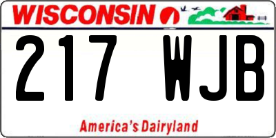 WI license plate 217WJB