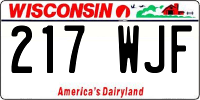 WI license plate 217WJF
