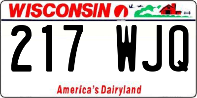 WI license plate 217WJQ