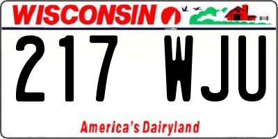 WI license plate 217WJU