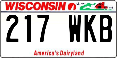 WI license plate 217WKB