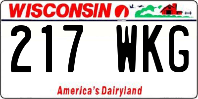 WI license plate 217WKG