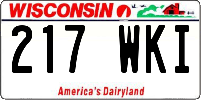 WI license plate 217WKI