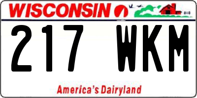 WI license plate 217WKM