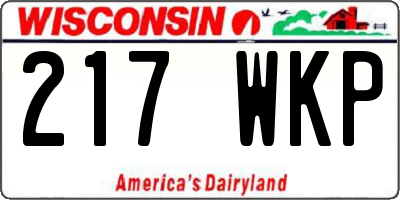 WI license plate 217WKP