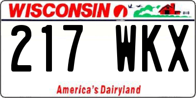 WI license plate 217WKX