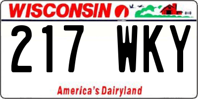 WI license plate 217WKY