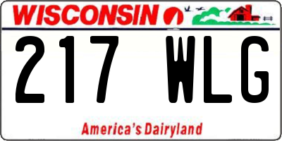 WI license plate 217WLG