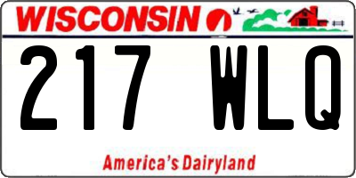 WI license plate 217WLQ