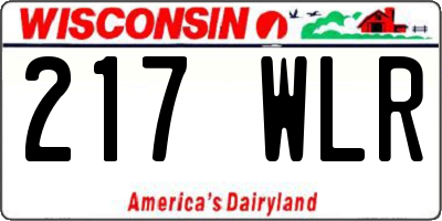 WI license plate 217WLR