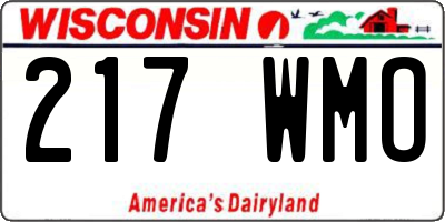 WI license plate 217WMO