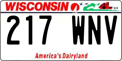 WI license plate 217WNV
