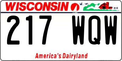 WI license plate 217WQW