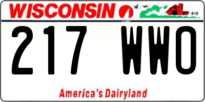 WI license plate 217WWO