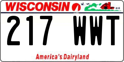 WI license plate 217WWT