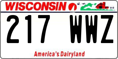 WI license plate 217WWZ