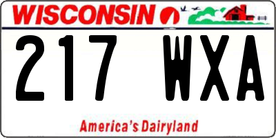 WI license plate 217WXA